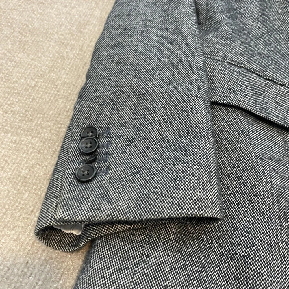Banana‎ Republic Blazer Mens 44 Gray Check Tailored Slim Fit Sport Coat Jacket